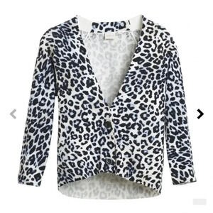 Chico's Black and White Leopard Print Cardigan